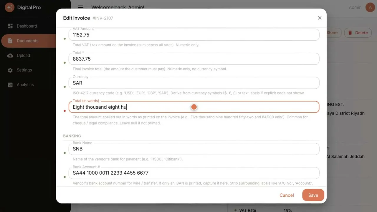 Frame from the demo. Sample data.
